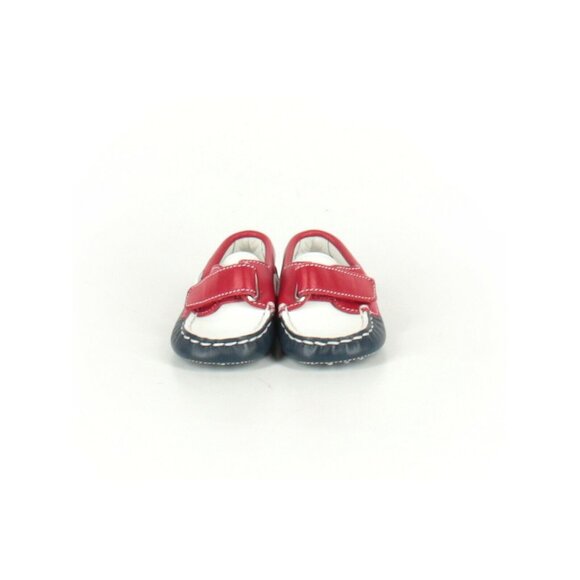 Infant Baby Boy Tod's Junior Red White Blue Leather Loafer Boat Shoe Size 17 2 - Picture 2 of 2